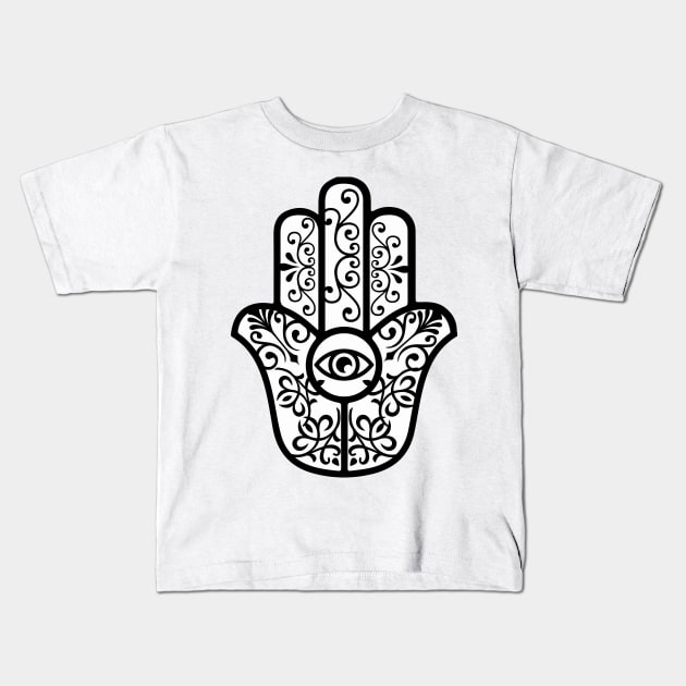 Hamsa Hand Evil Eye Kids T-Shirt by livania